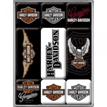 Набор из 9 магнитов Nostalgic Art "Harley Davidson Logo" (83036)